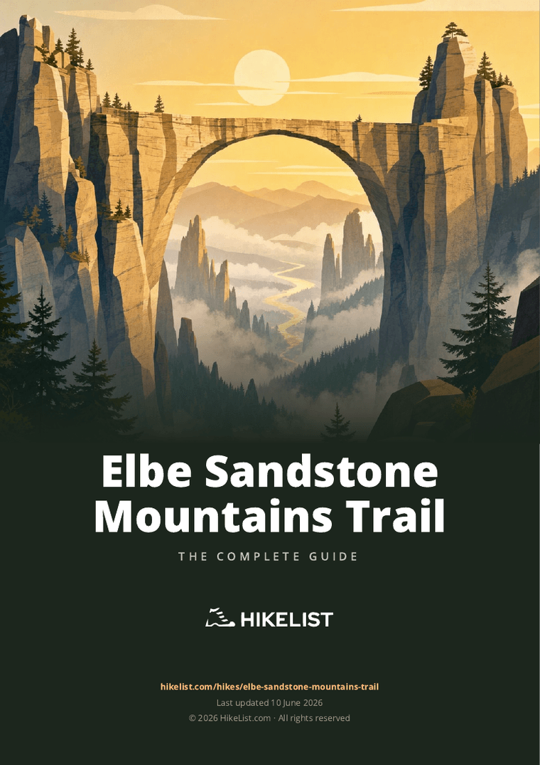 Elbe Sandstone Mountains Trail — downloadable guide cover