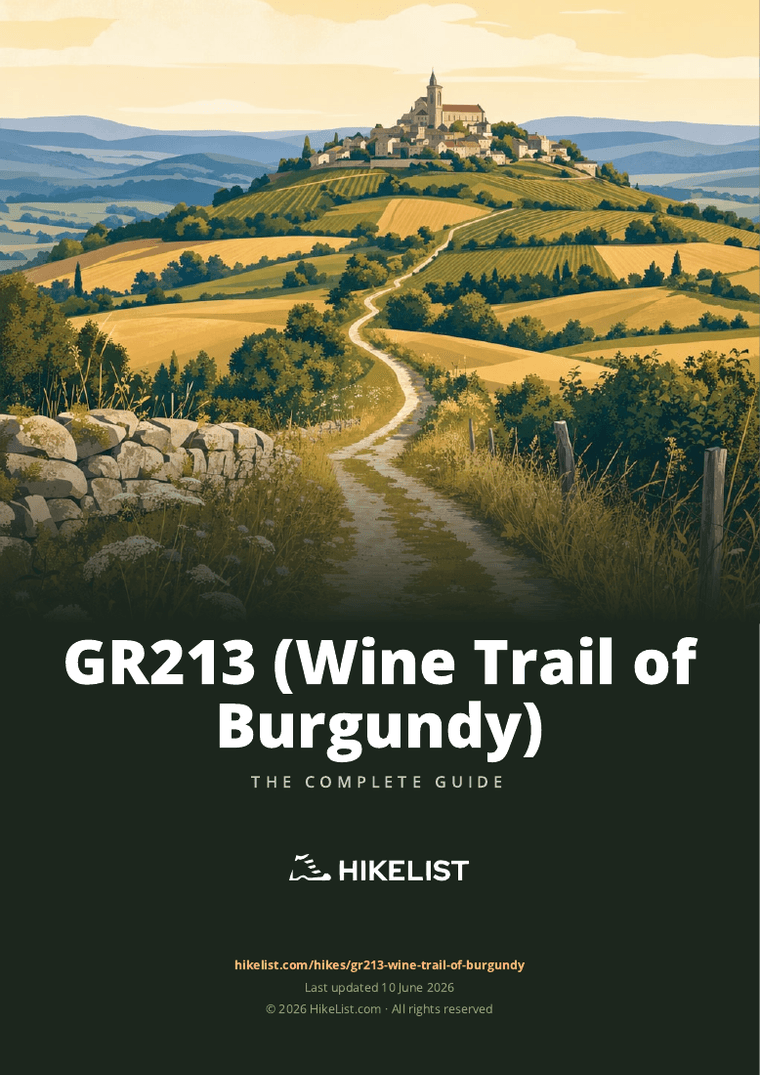 GR213 (Wine Trail of Burgundy) — downloadable guide cover
