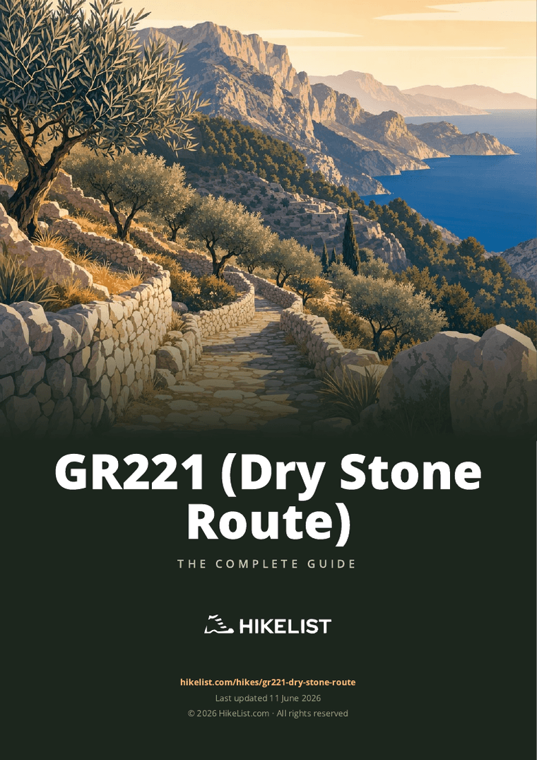 GR221 (Dry Stone Route) — downloadable guide cover
