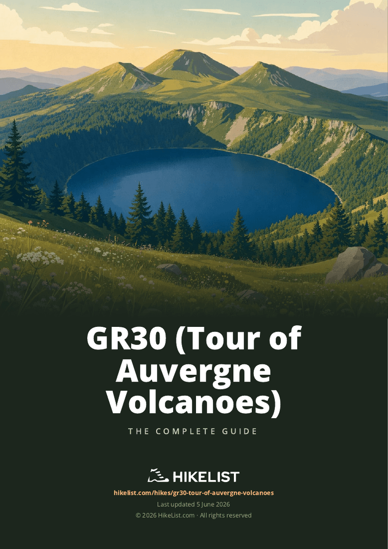 GR30 (Tour of Auvergne Volcanoes) — downloadable guide cover
