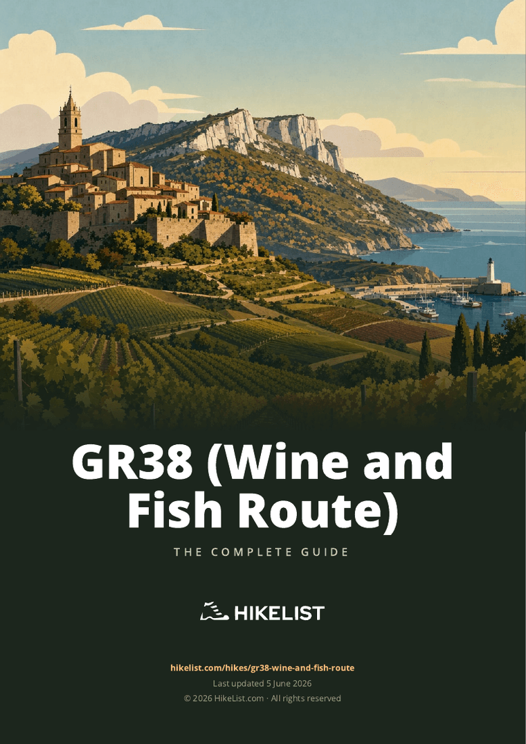GR38 (Wine and Fish Route) — downloadable guide cover