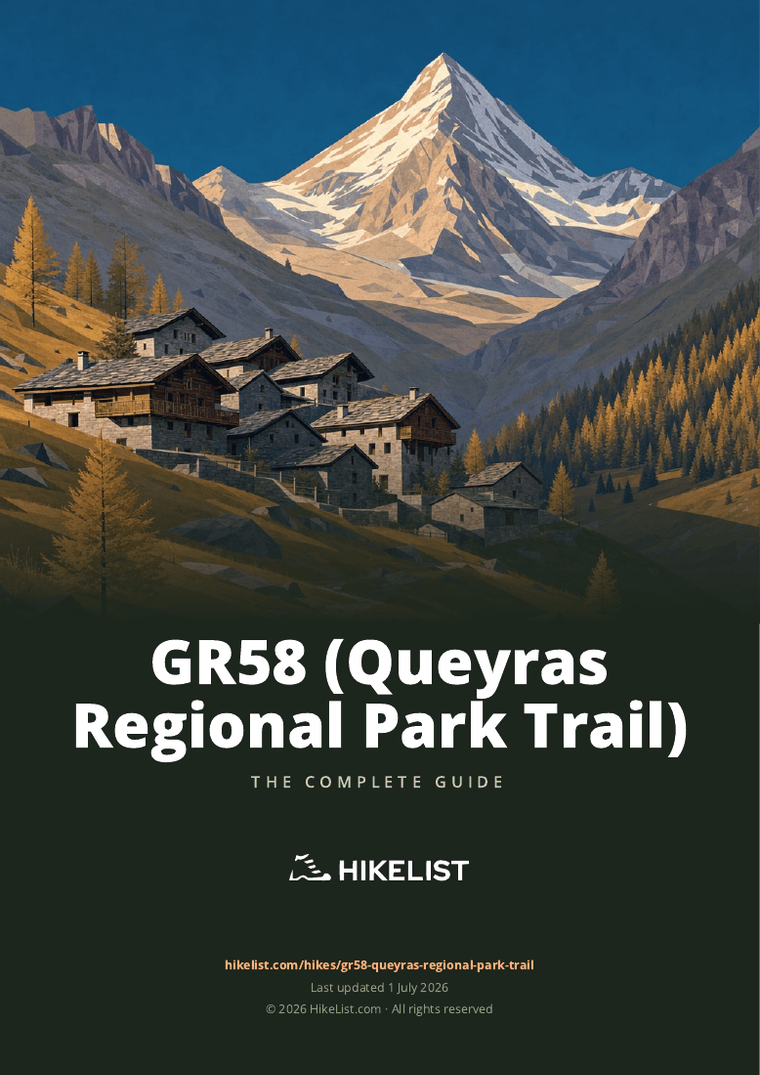 GR58 (Queyras Regional Park Trail) — downloadable guide cover