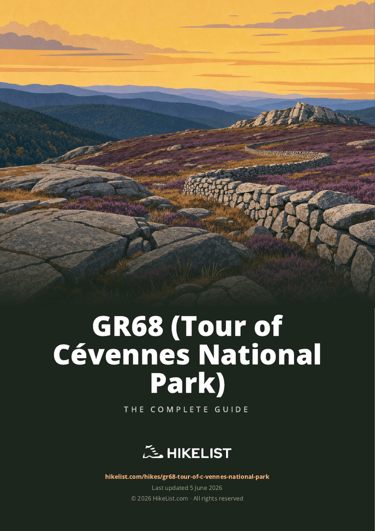 GR68 (Tour of Cévennes National Park) — downloadable guide cover
