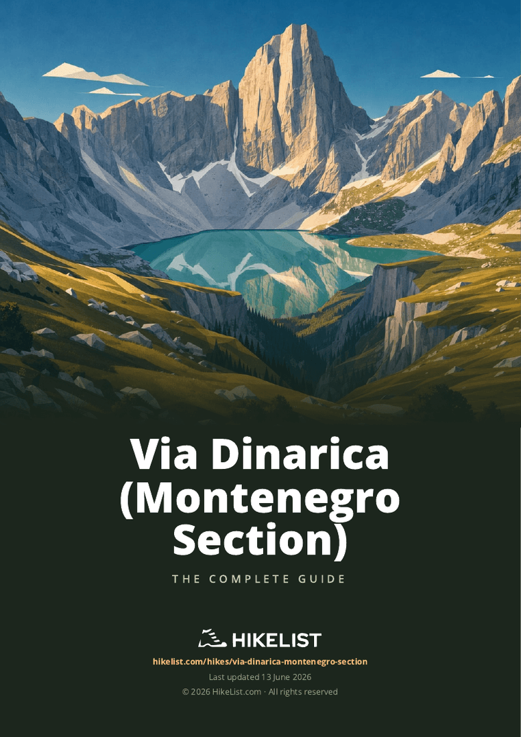 Via Dinarica (Montenegro Section) — downloadable guide cover